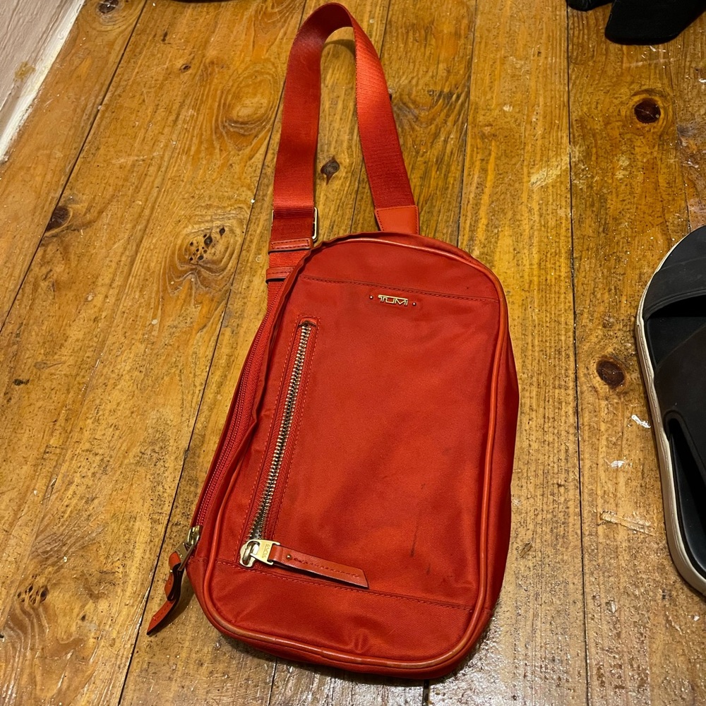 Tumi Orange Cross Body Sling Bag